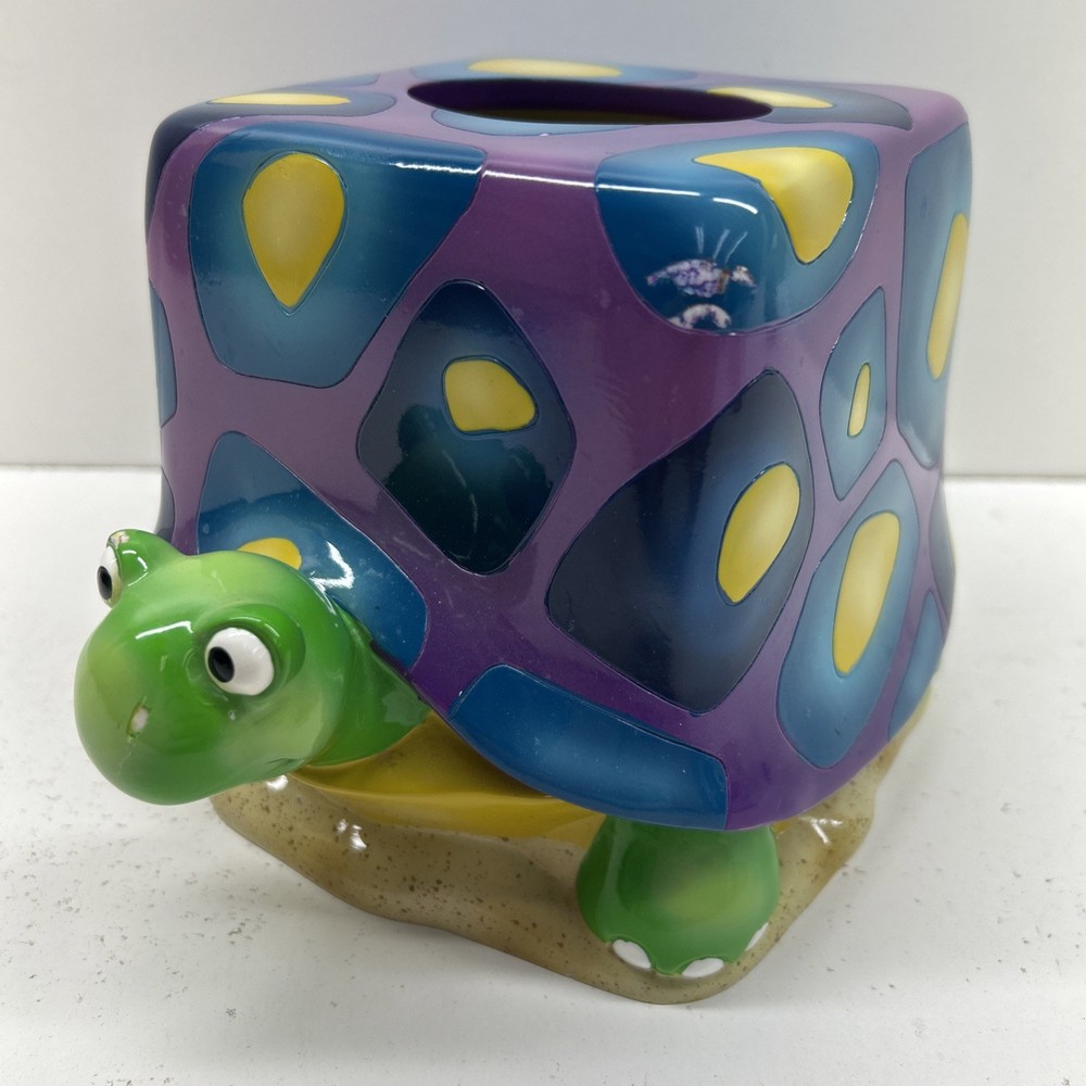 Turtle Time Ceramic Tissue Box Cover - Van Pelt Studio - Made In China