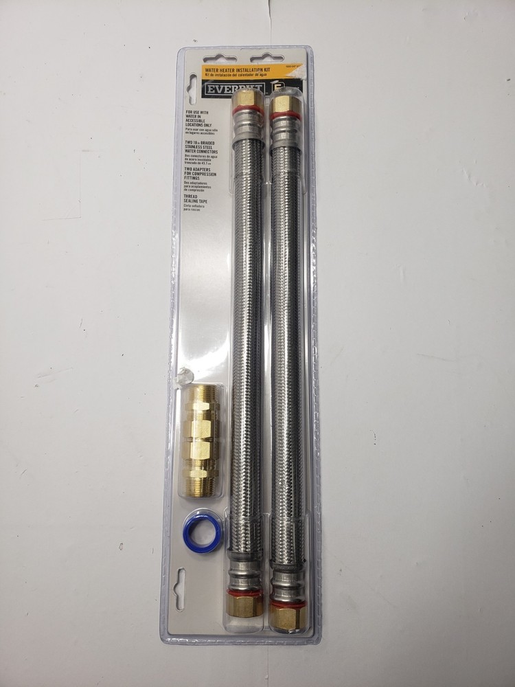 Everbilt Water Heater Electric Installation Kit Flexible Braid Water Connectors
