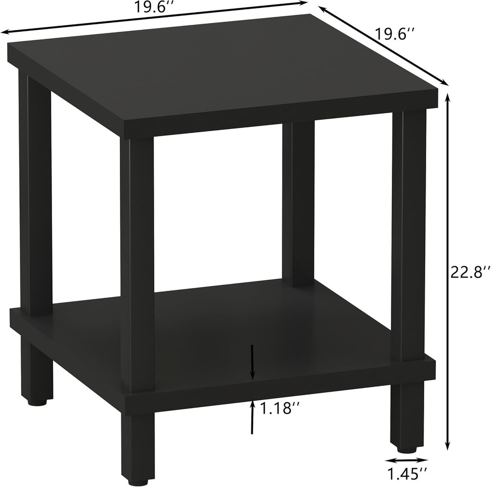 NEW Large End Table Square Side Table Modern Sofa Table 20 Inch Industrial Cof