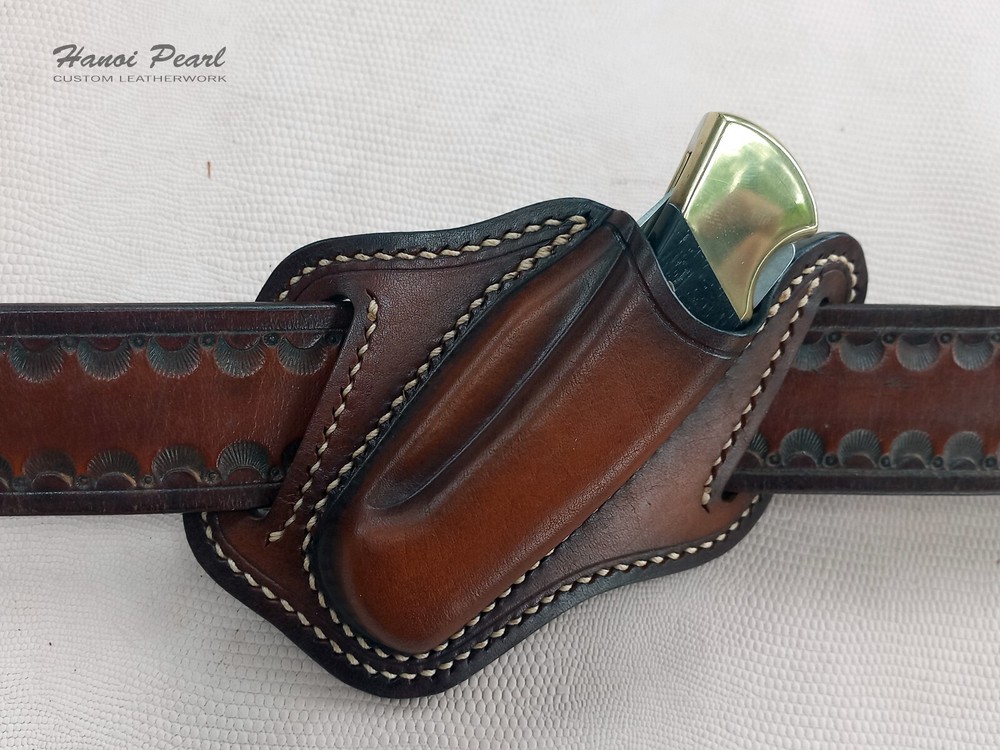 Buck 112 Custom Sheath | Strong-side 45 Degree Canted Leather Sheath