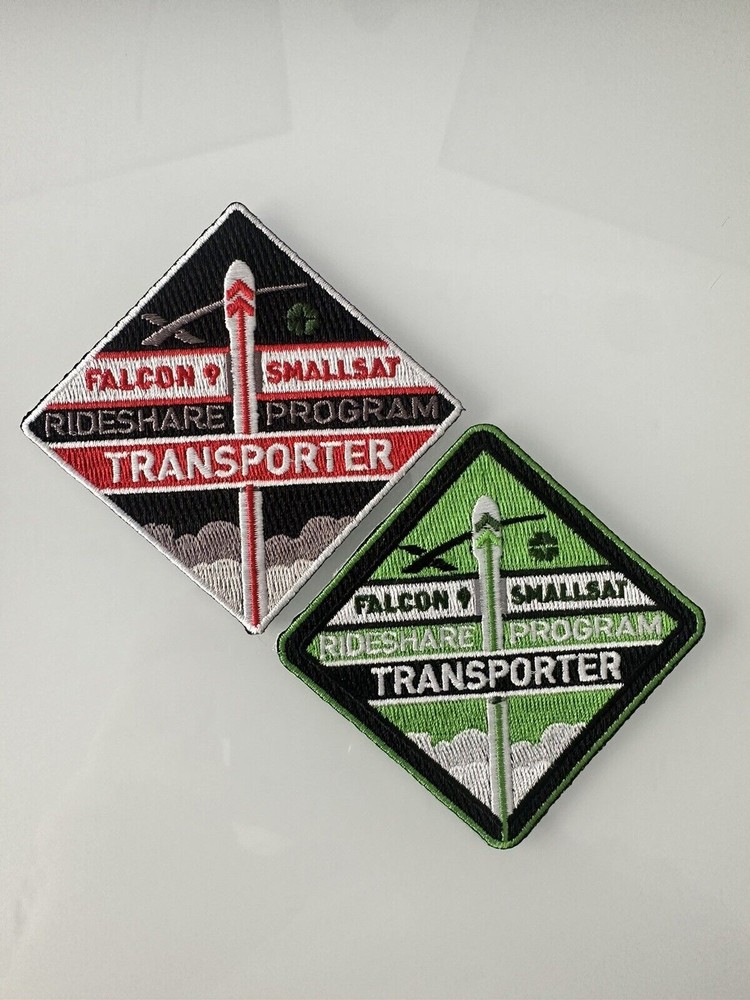 SPACEX TRANSPORTER 1 &2 PROGRAM COMBO SET MISSION PATCH 3.5”