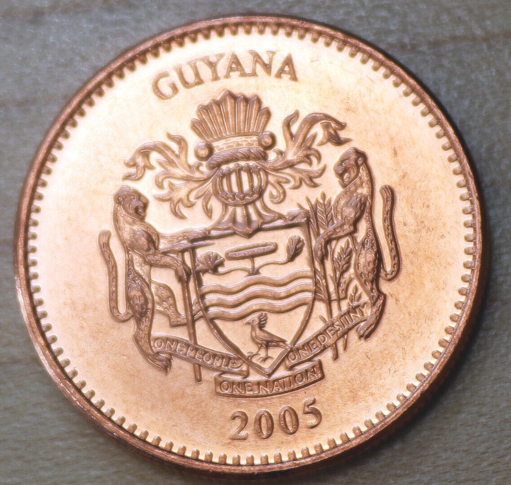 2005 Guyana 5 Dollars Sugar Cane Unc.