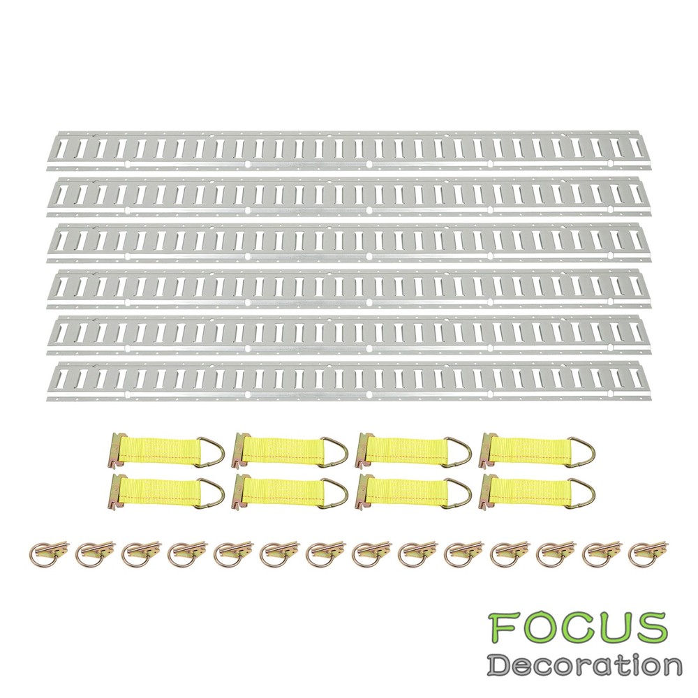 28 Pack 5' E Track Tie Down Rail Kit For Trucks Vans Garages Trailer Tie Down