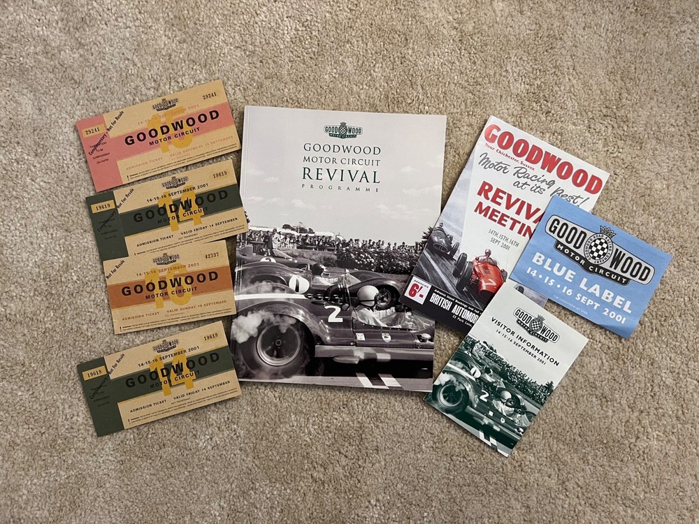 Goodwood Revival 2001 Press Bundle Programme Tickets Etc