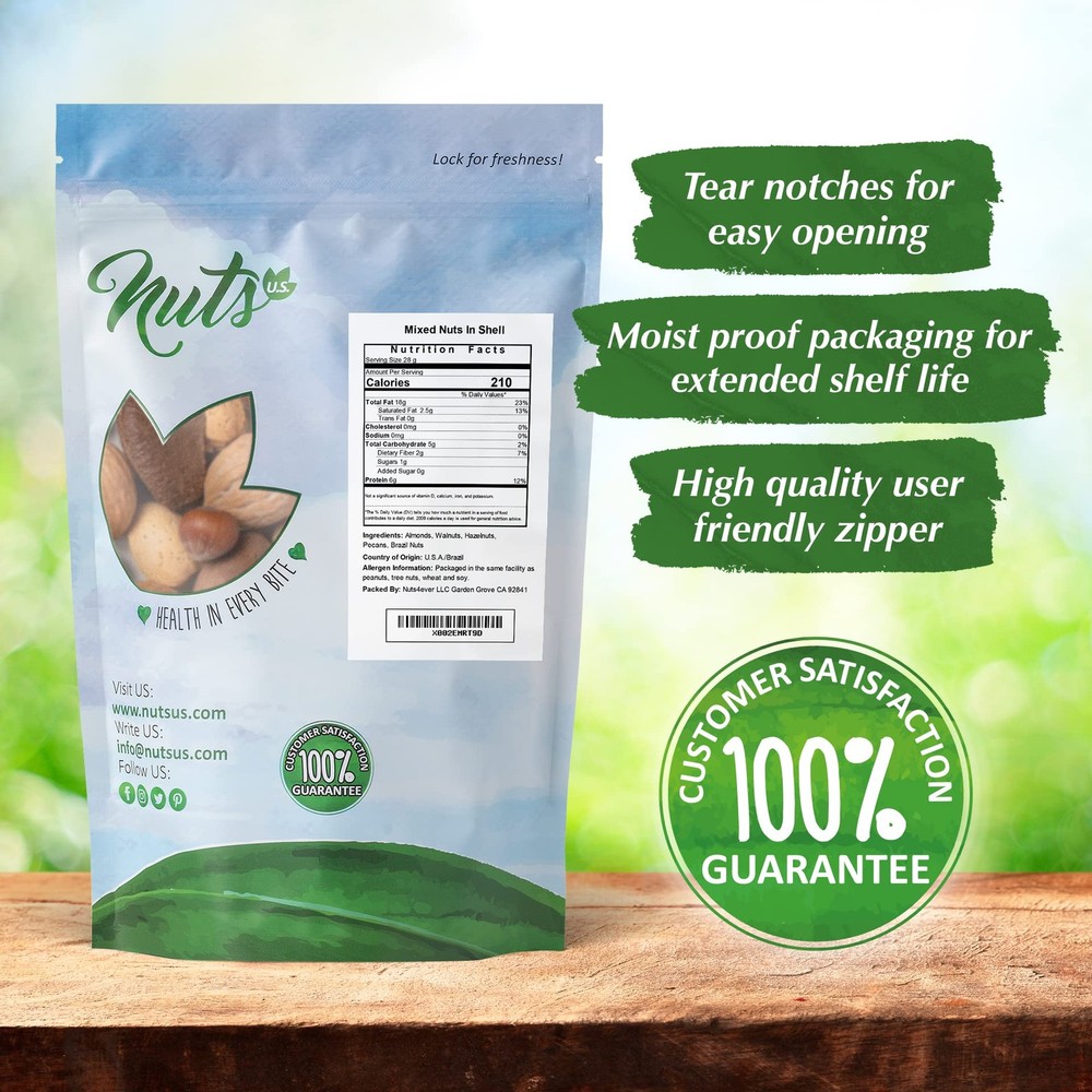 NUTS U.S. – Mixed Nuts In Shell Almonds, Walnuts, Hazelnuts, Pecans, Brazil N...
