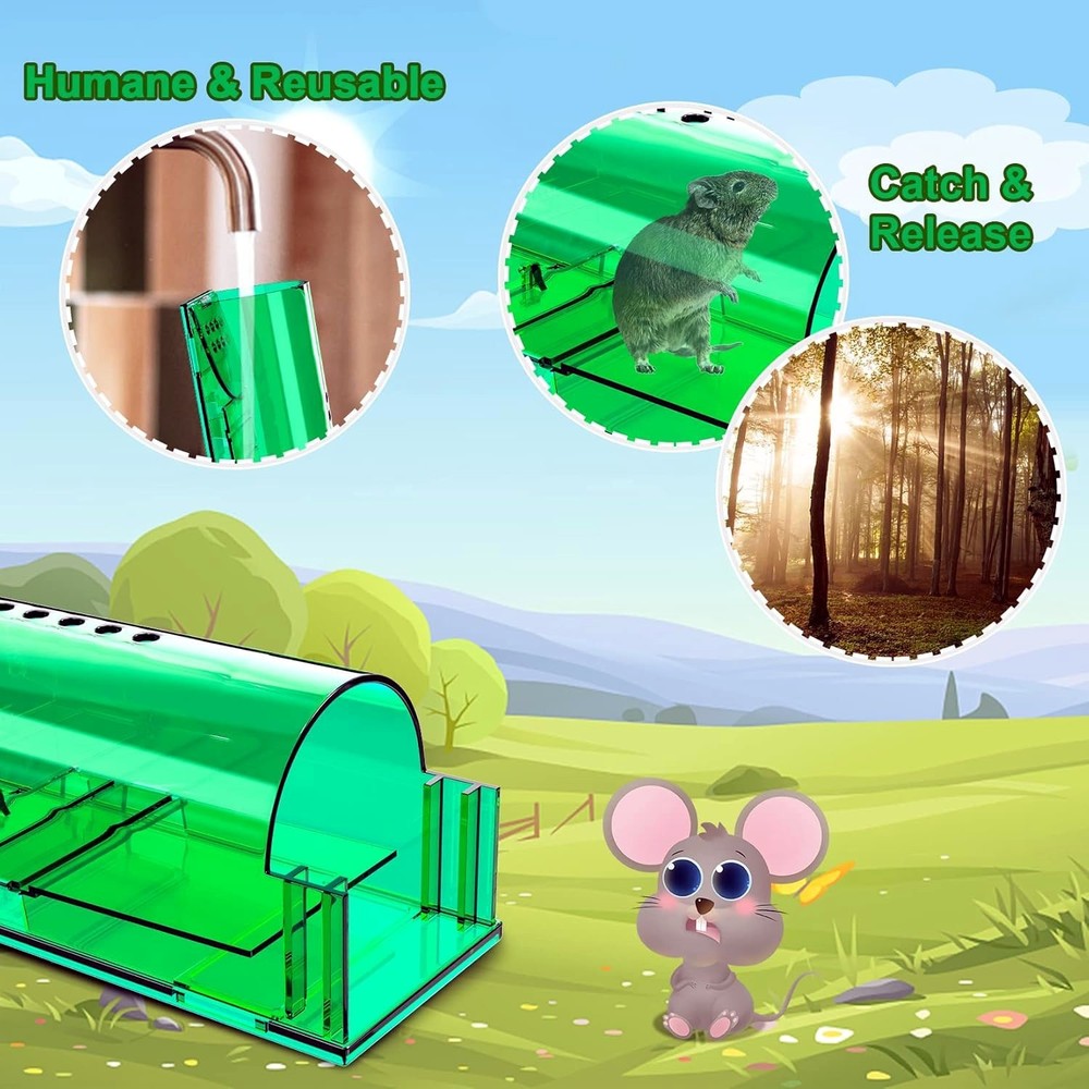 4-6PC Humane Mouse Traps Live Catch & Release No Kill Rat Mice Trap Reusable