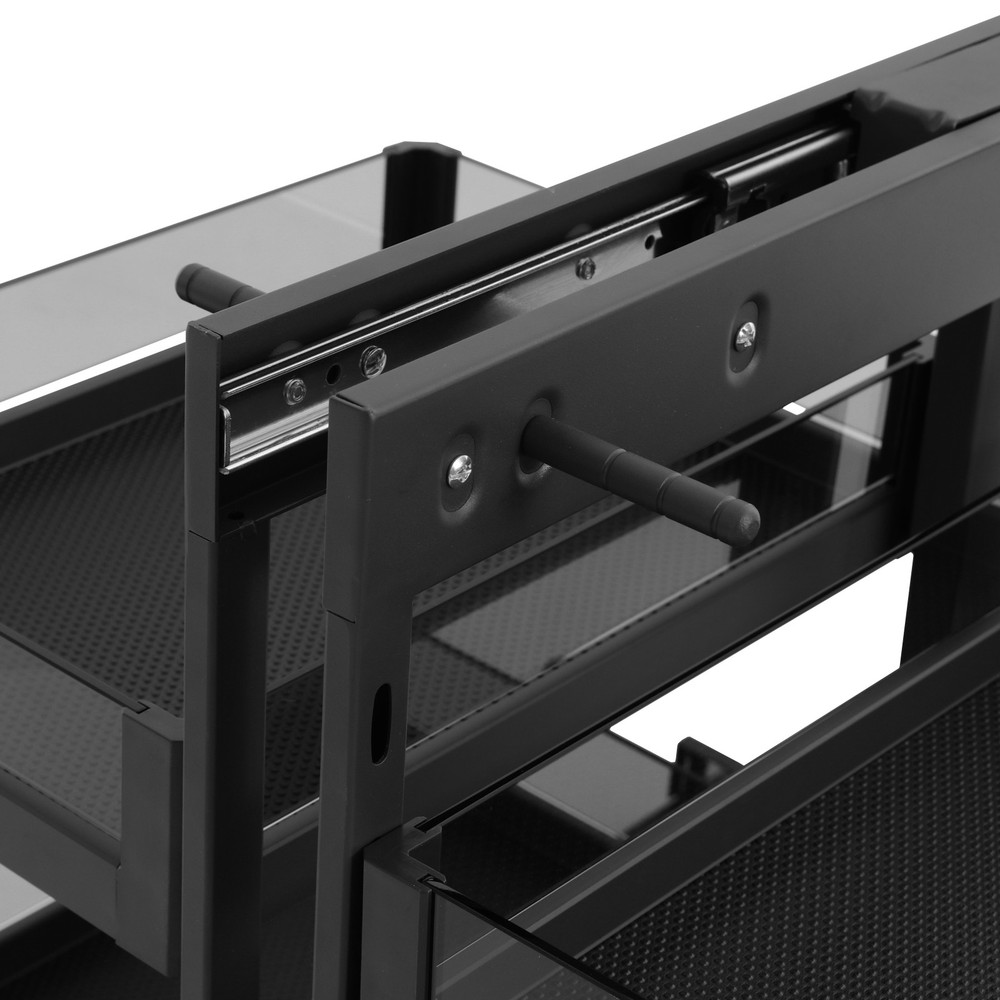 2 Tiers Kitchen Black Corner Pull Out Organizer Blind Corner Pullout Organizer