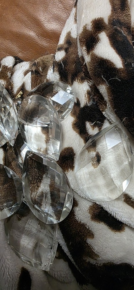 9 Clear Teardrop Crystals 3"