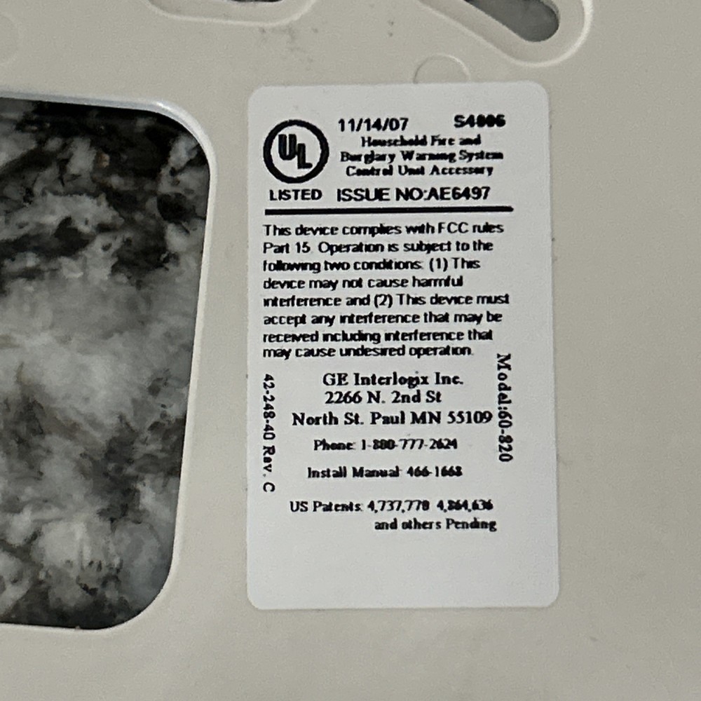 Interlogix GE Security Concord Alarm Keypad/ 60-820