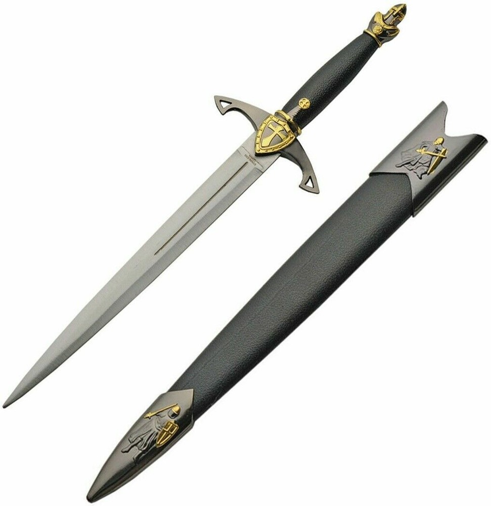 Knights Fixed Knife 7.75" UNSHARPENED Stainless Dagger Blade Synthetic Handle