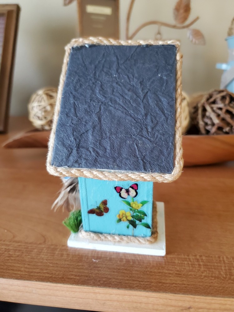 Inside Hand Painted And Embellished Birdhouse