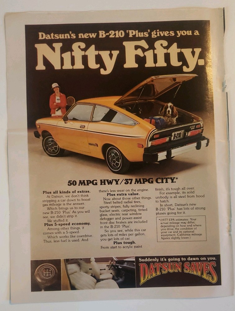 1977 Datsun B-210 : Print Ad