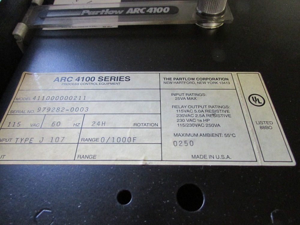 Partlow ARC 4100 Circular Chart Recorder Process Control Model 411000000211