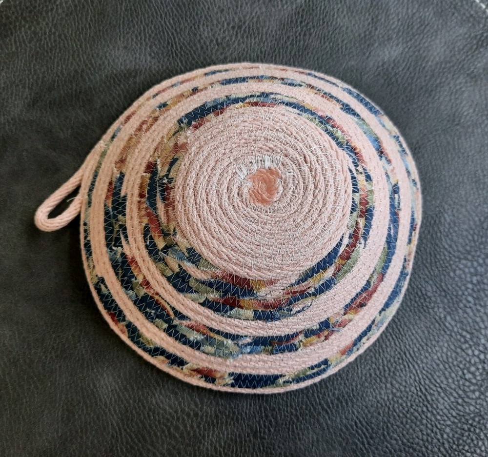 Hand Crafted Rope Bowl Coiled Pink