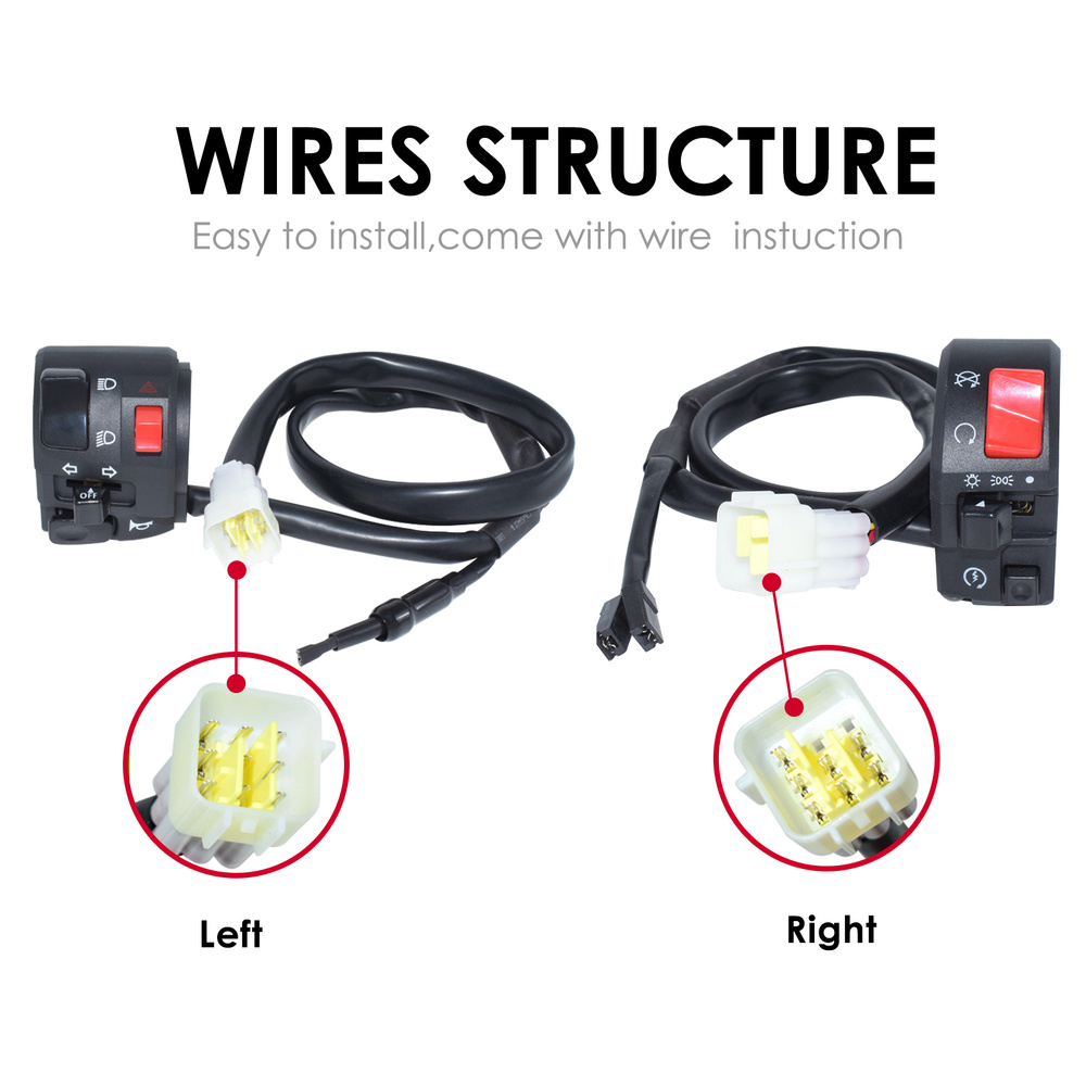 7/8" Motorcycle Handlebar Horn Button Turn Signal Fog Light Controller Switch