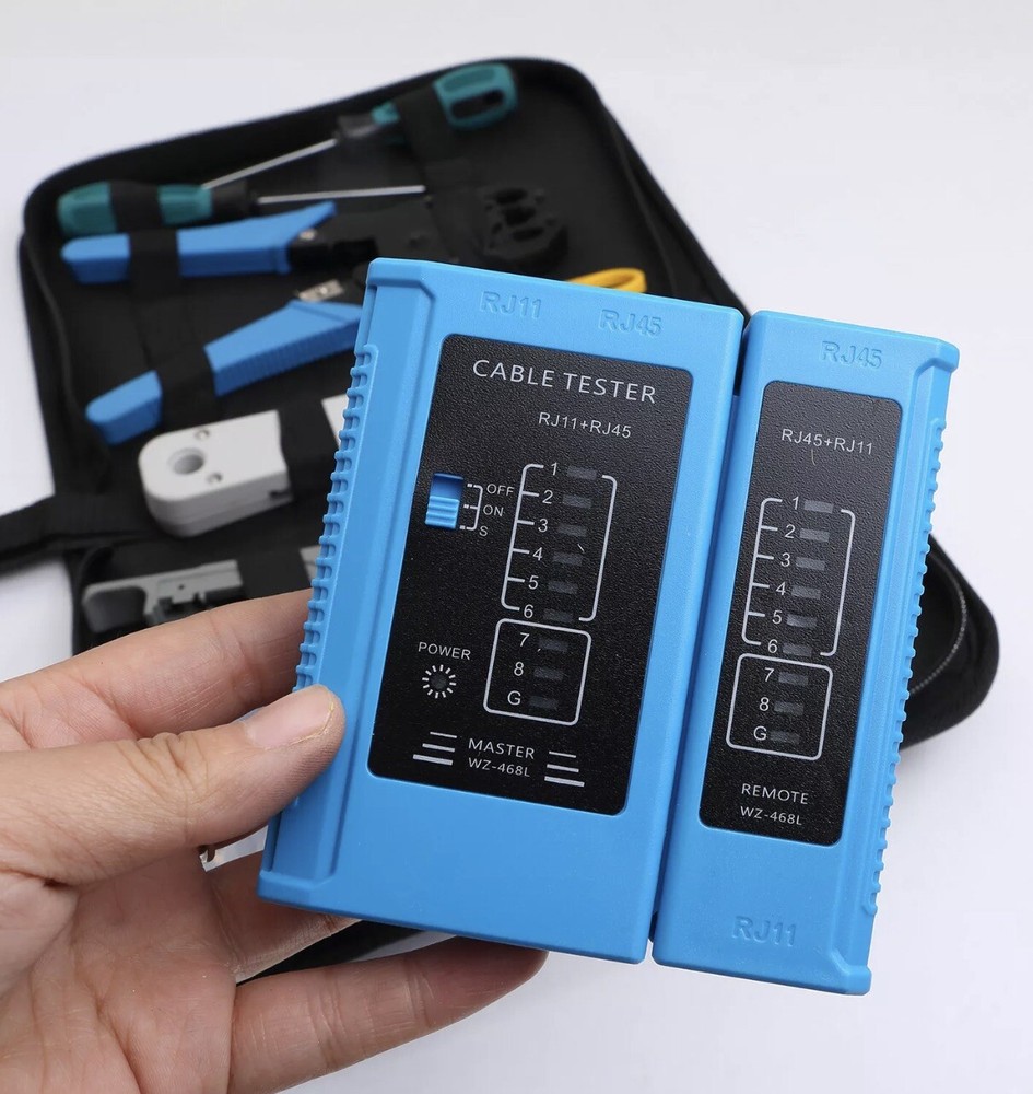 31 Pieces Network Ethernet LAN Kit Cable Tester Crimper Crimping Tool Set RJ45