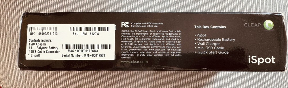 Clear iSpot Mifi Box