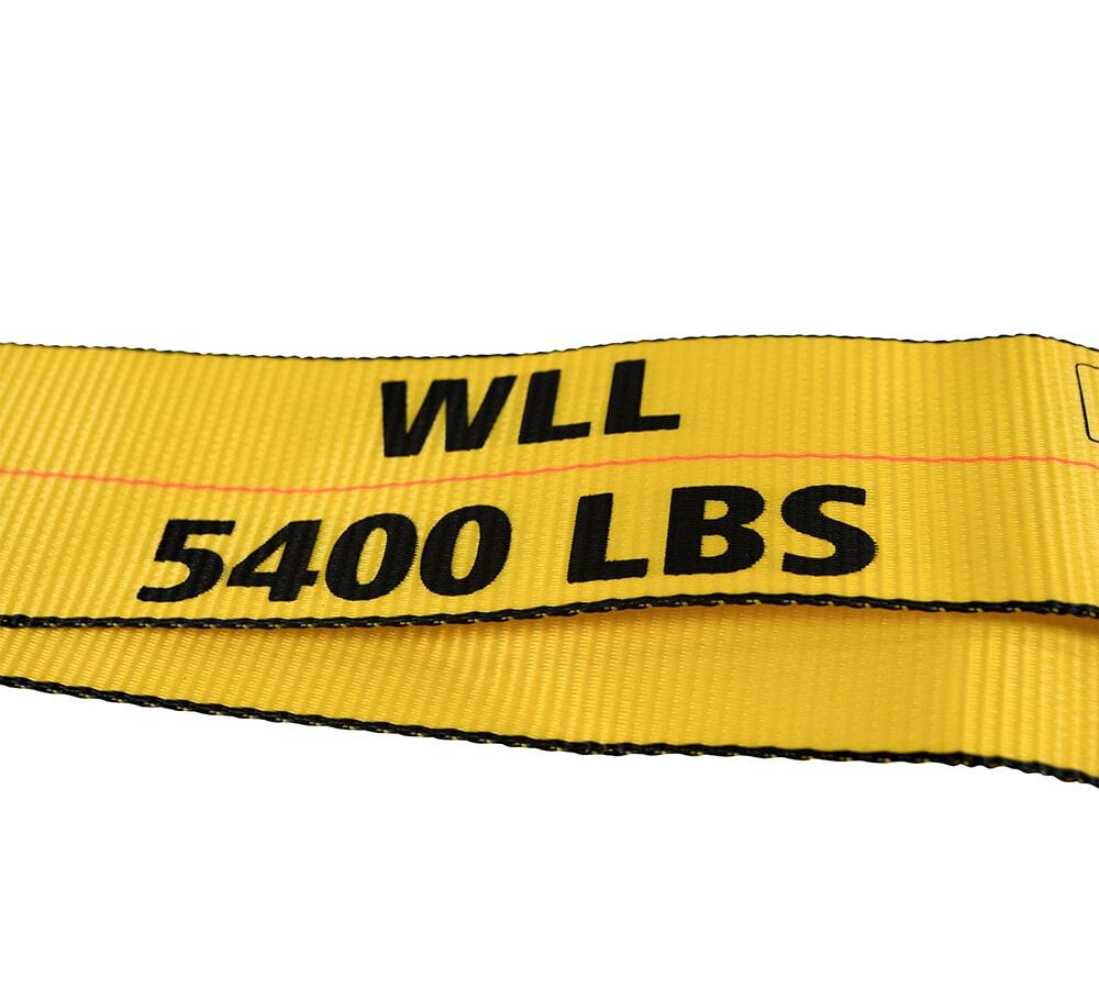4 Pack 4"x5' Roll Off Container Winch Strap with Flat Hook 5400 # WLL Bolt-On