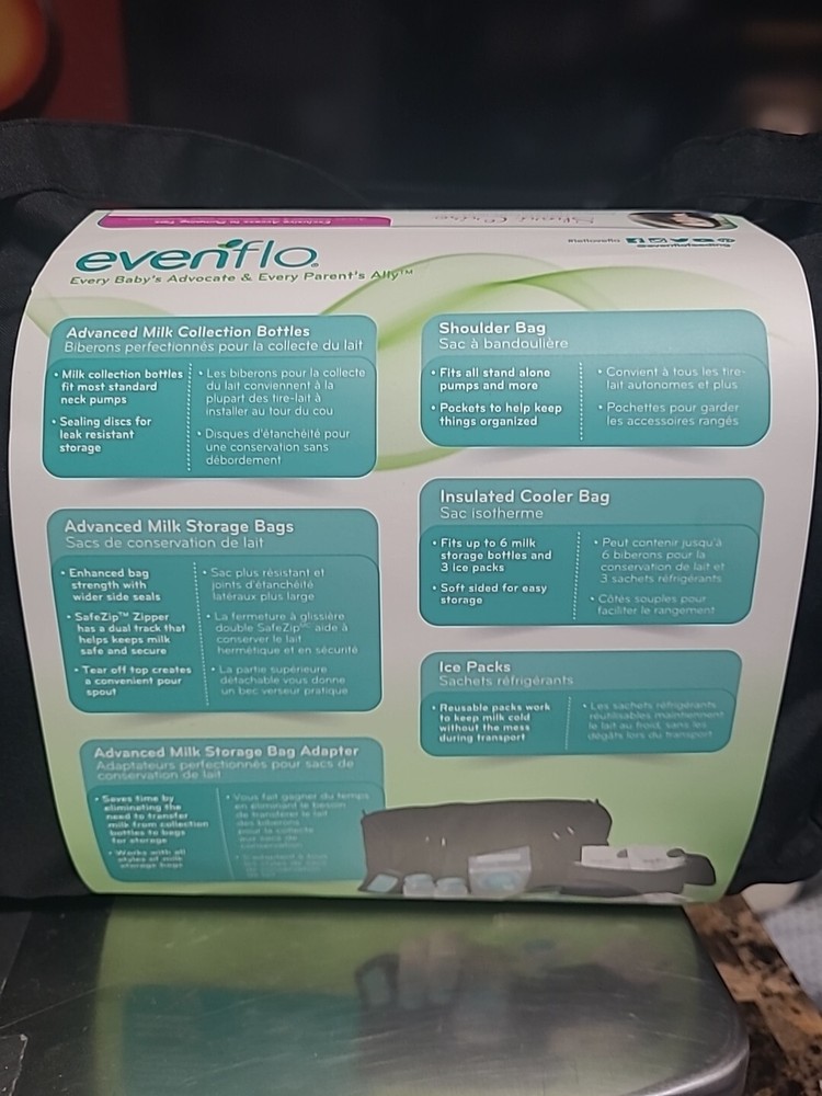 Evenflo Pumping Accessories Tote for Breastfeeding Includes Cooler Bag + More