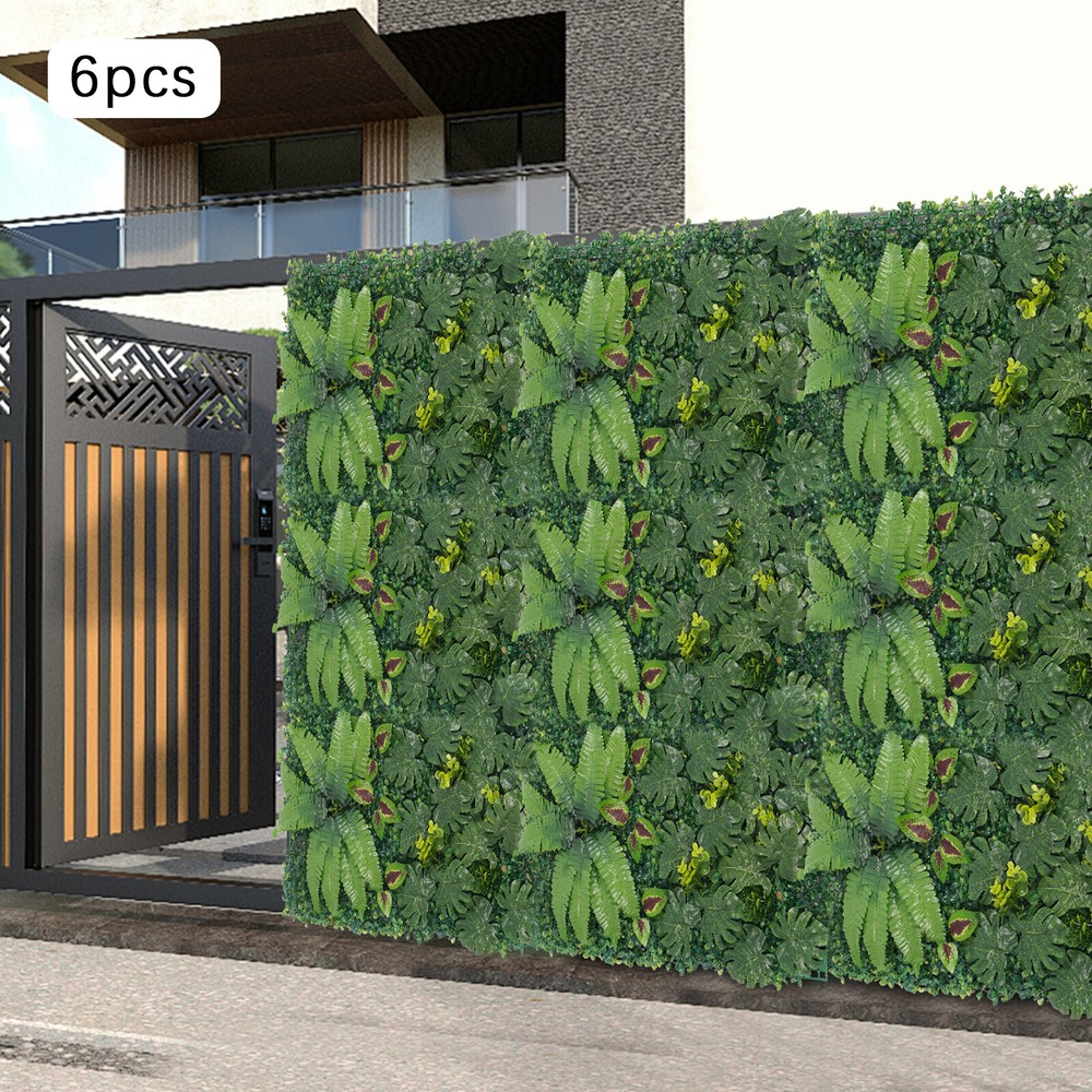 6PCS Artificial Greenery Wall Artificial Greenery Backdrop Wall Decor 40*60cm