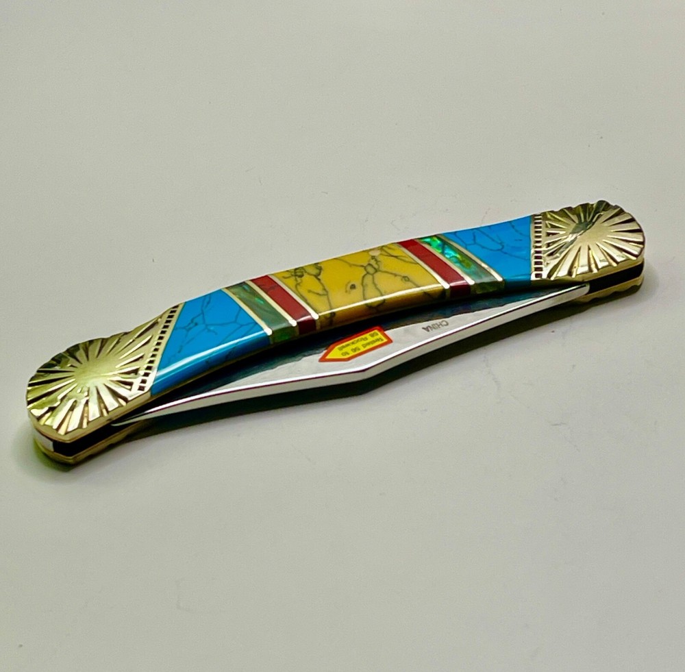 Large 5" Long SILVERHORSE STONEWORKS Single-Blade LOCKBACK with 3.5" Blade