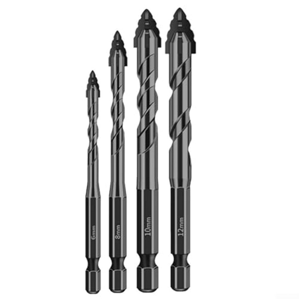 4pc Eccentric Drill Bits for Precision Drilling in Glass and Hard Plastics