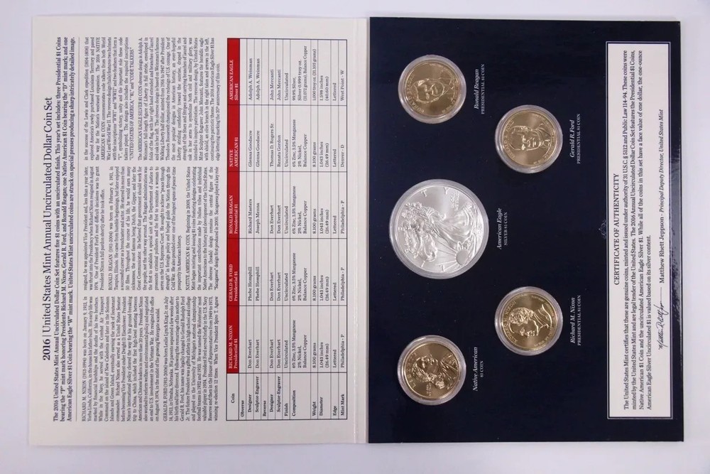 2016 US MINT ANNUAL UNCIRCULATED DOLLAR COIN SET