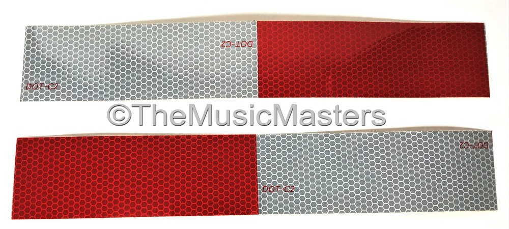 (4) Stick-On 12" Reflective Tape Reflectors Boat Camper Utility Trailer Lights