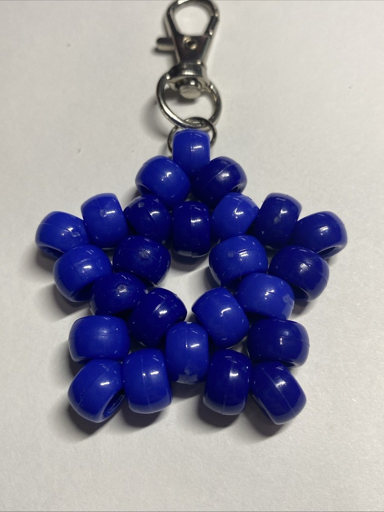 Blue Kandi Star Keychain
