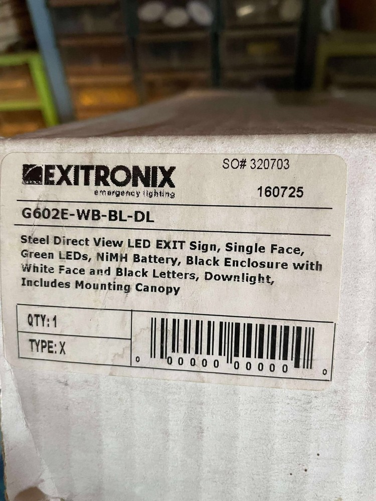 NEW EXITRONIX BARRON 600E SERIES G602E-WB-BL-DL LED EXIT SIGN GREEN LEDS