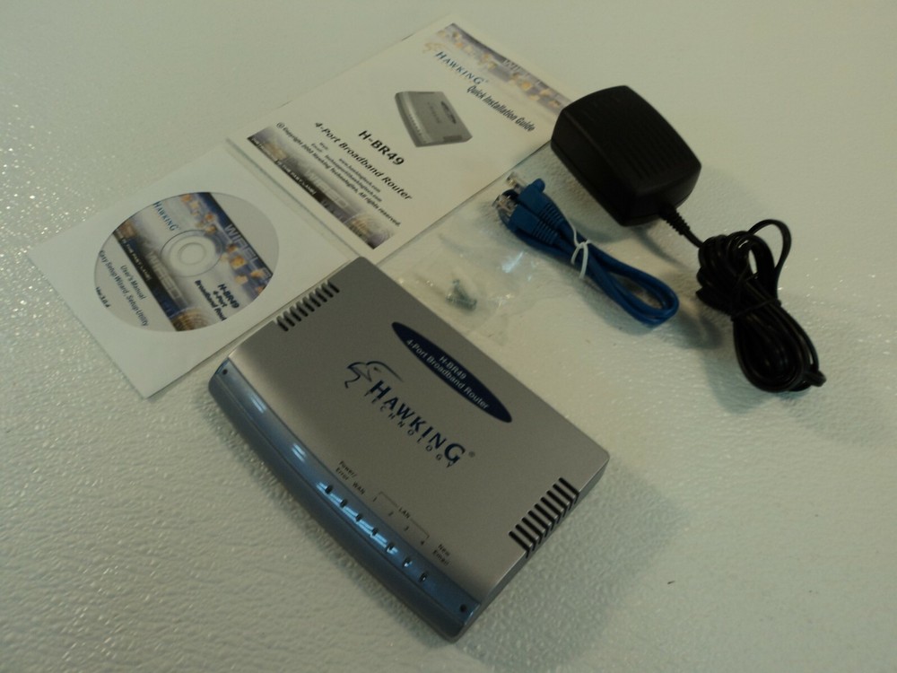 Hawking Technology 4 Port Broadband Router EtherSwitch Gray H-BR49