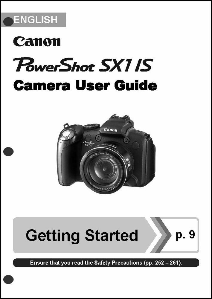 Canon Powershot SX1 IS Digital Camera User Instruction Guide  Manual