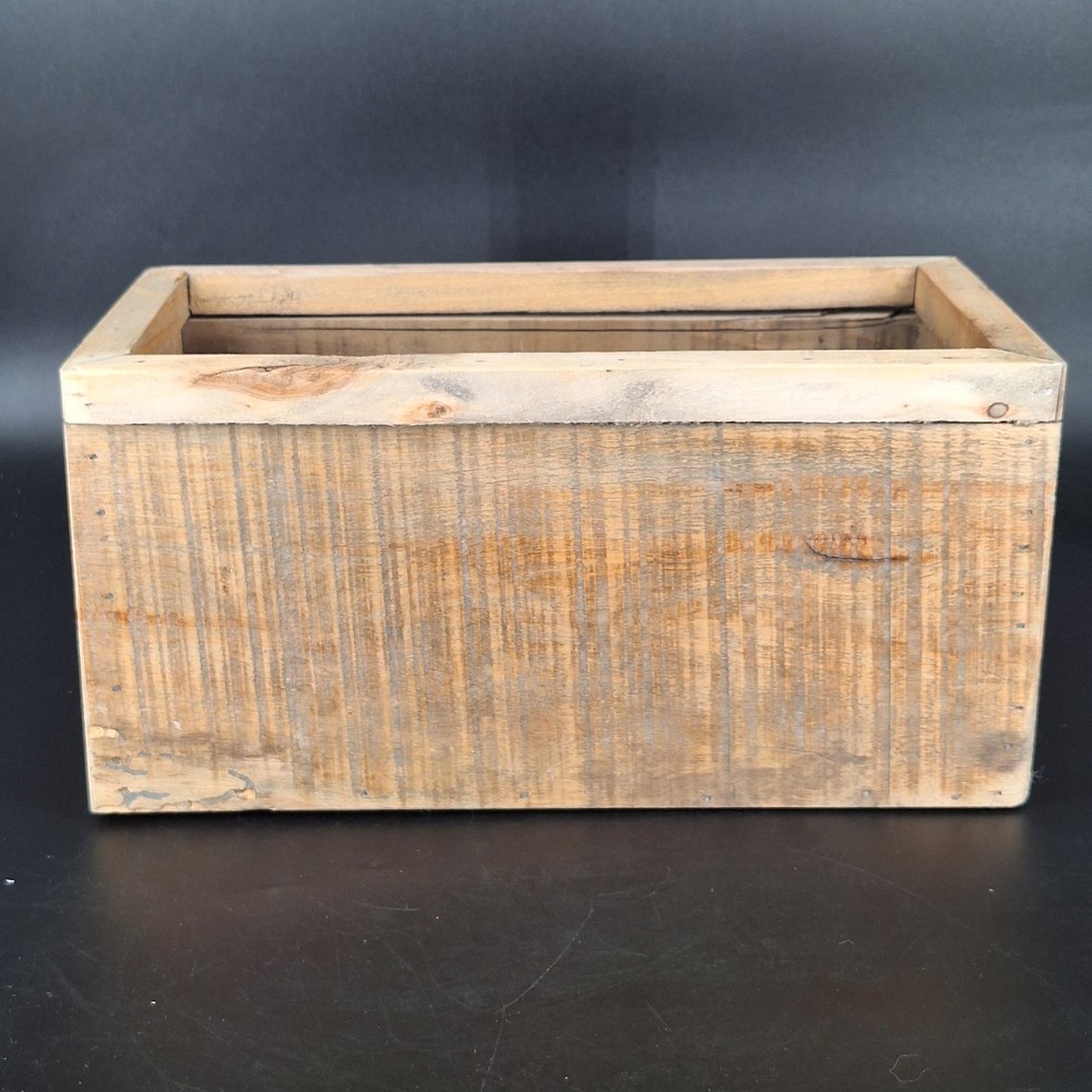 Rustic Distressed Wood Storage Box Planter Organizer Crate Home Decor