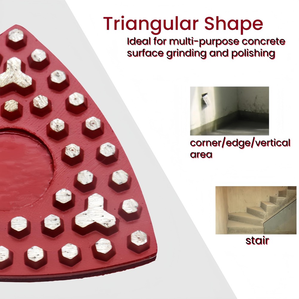 Triangular Diamond Grinding Pads for Corner Edge, 3 Inch Metal Triangle Grind...