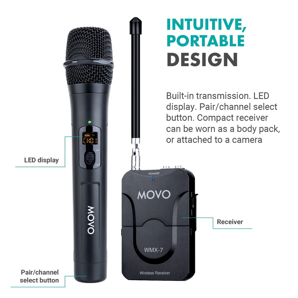 WMX-7-TH+RX Handheld Wireless Microphone System - Omnidirectional Microphone ...