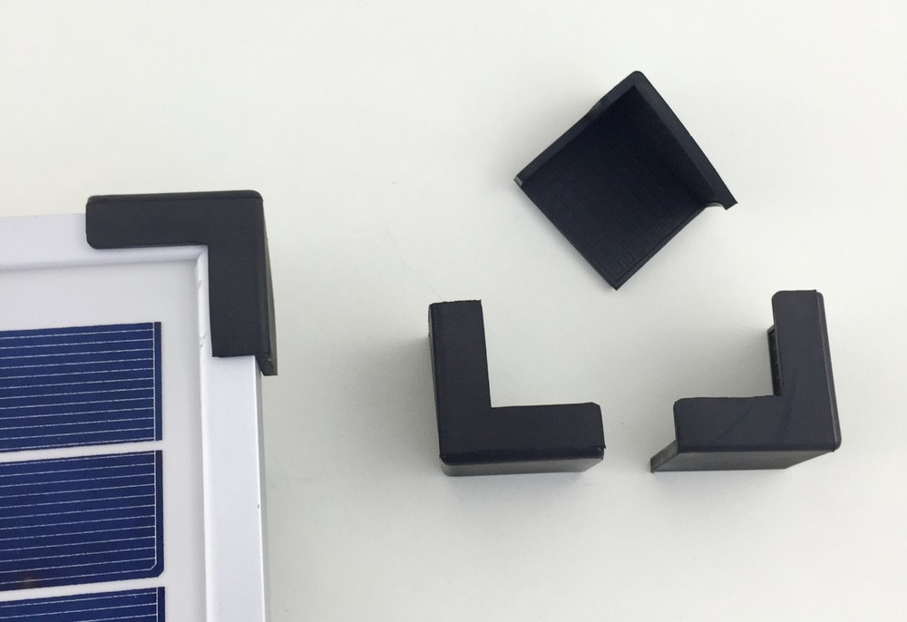 SOLAR PANEL RUBBER CORNER PROTECTORS, 4 PACK - SOFT RUBBER - NOT HARD PLASTIC !