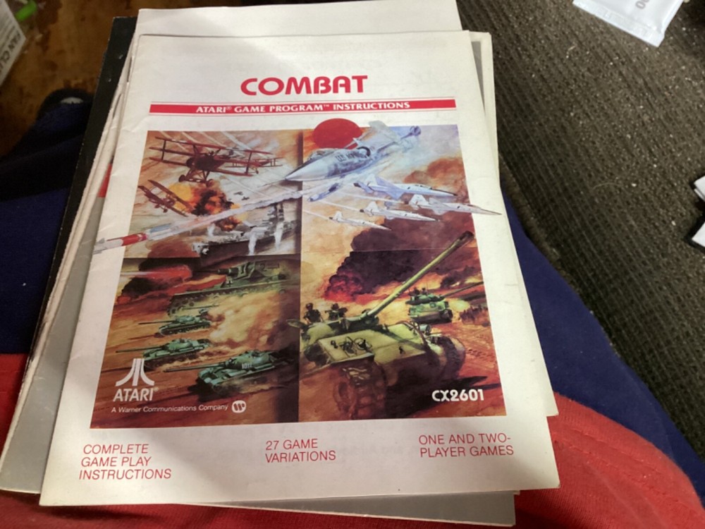 Combat #Cx2601 Instruction Booklet Manual Atari 2600 Authentic