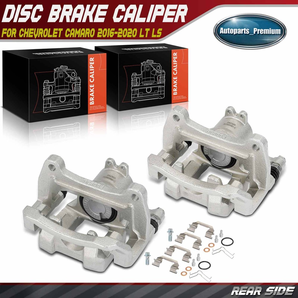 Rear Left & Right Brake Caliper w/ Bracket for Chevrolet Camaro 2016-2020 LT LS