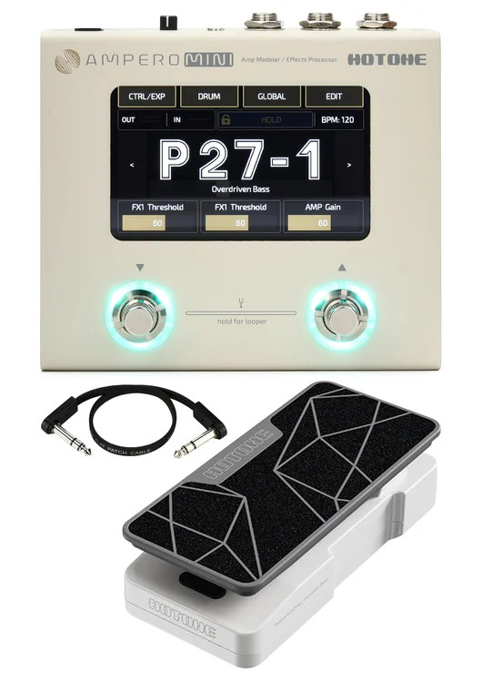 Hotone Ampero Mini Amp Modeler/Effects Processor with Expression Pedal - Vanilla