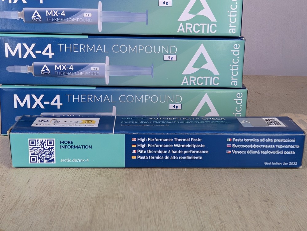 ARCTIC MX-4 Gray Thermal Compound 4-Pack (4g Syringe x 4) CPU GPU Paste NEW