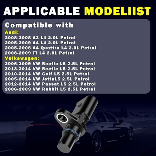 Engine Camshaft Position Sensor Compatible with Audi A4 2.0L 2005-2009 & TT