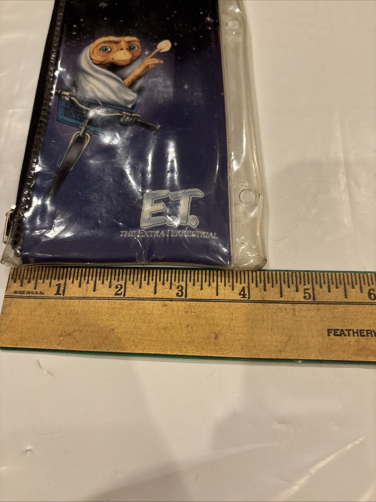 Vintage E.T. The Extra Terrestrial Pencil Case Pouch Ruler Plastic NICE!!!!