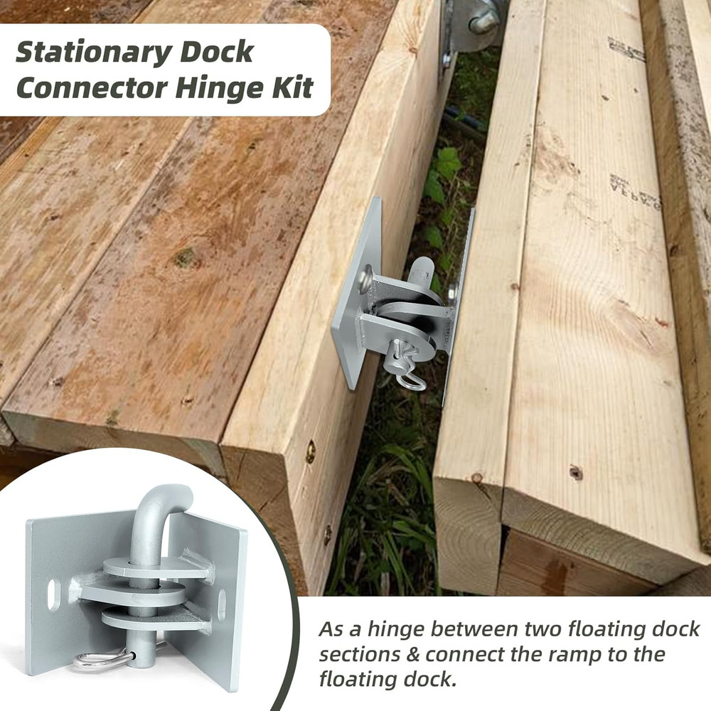 Stationary Dock Connector Hinge Kit,Floating Dock Hinges Hardware Brackets,Heavy