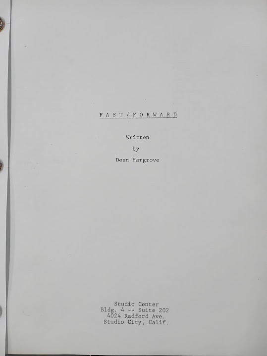 Vintage Original Script "Fast / Forward" by Dean Hargrove 1979 Nick Ballinger