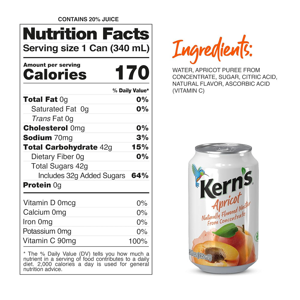 Kern'S Apricot Nectar 11.3 Fl Oz 24-Pack