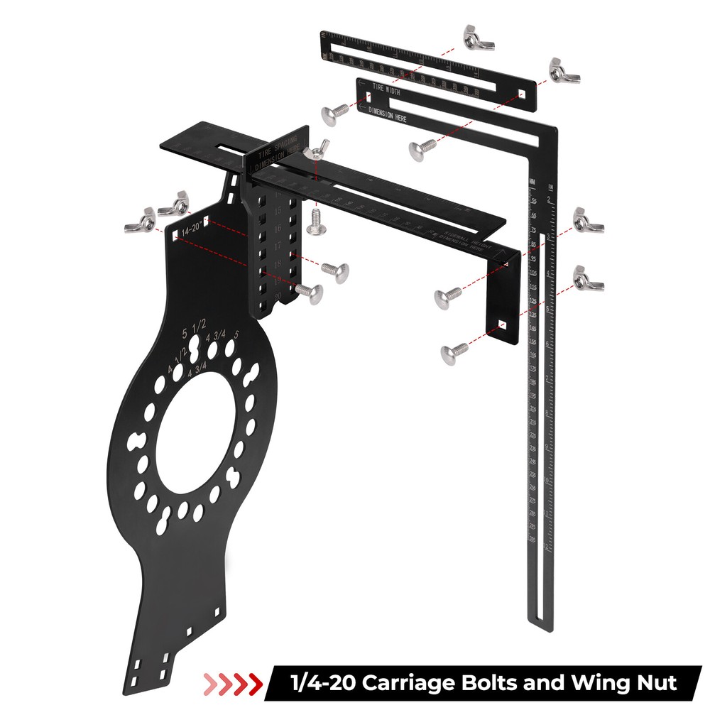 14"-22" Wheel Fitment Simulator Tool For 5 Lug Pattern Wheel Installation Kits ﻿