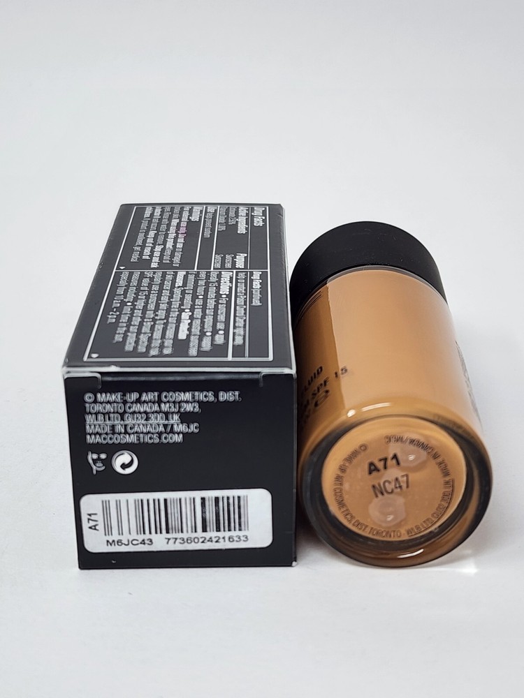 New Authentic MAC Cosmetics Studio Fix Fluid SPF 15 Foundation NC47