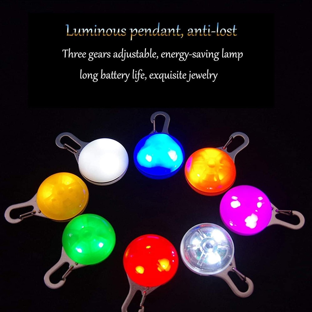 8 Pack Dog Lights for Night Walking, 3 Modes Collar Light Night