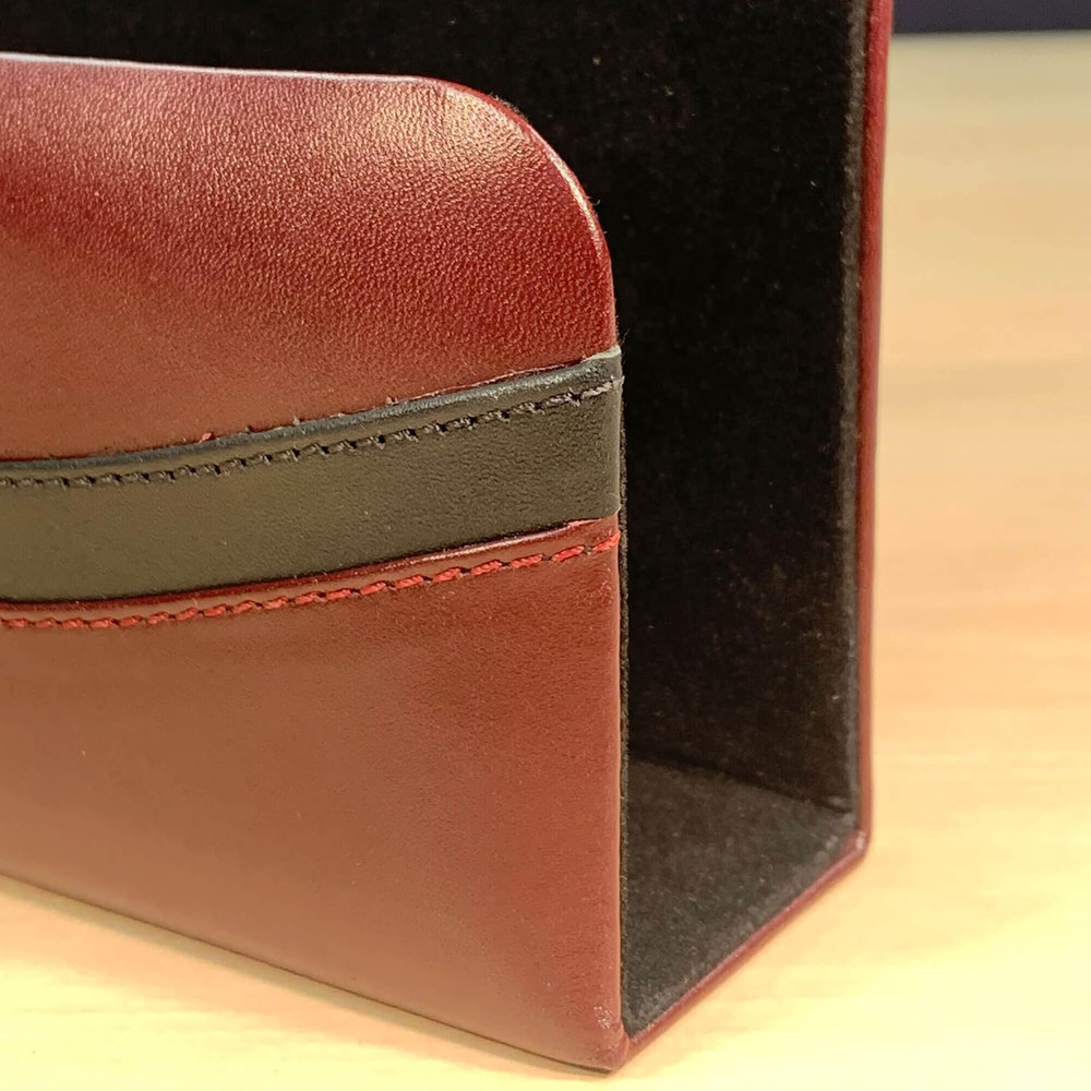 Burgundy Leather Letter Holder