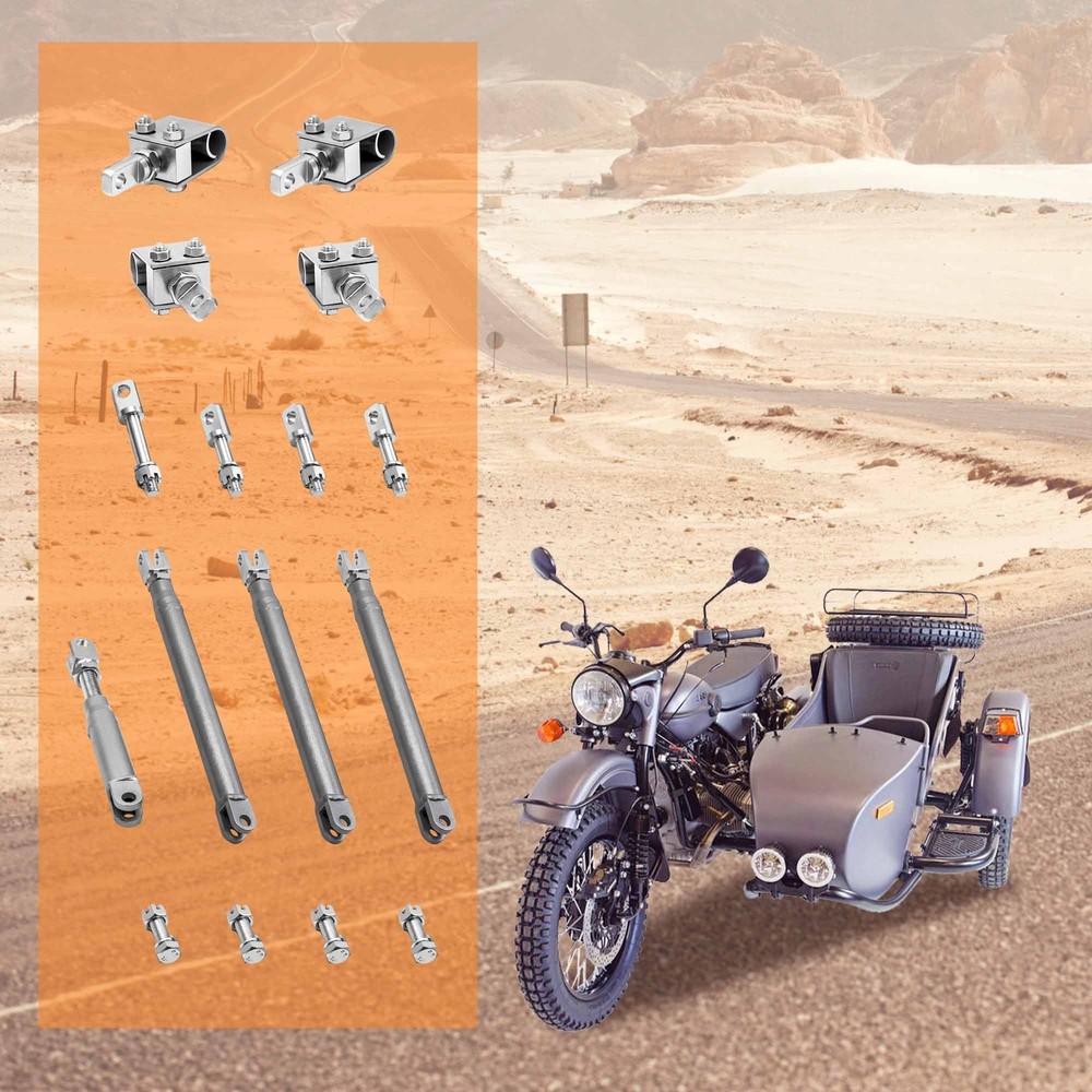 Sidecar Installation Kit 4x U-Clamp Frame Mount &4x I-Bolt Frame Mount &4x Strut
